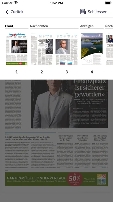 SonntagsZeitung E-Paper Screenshots