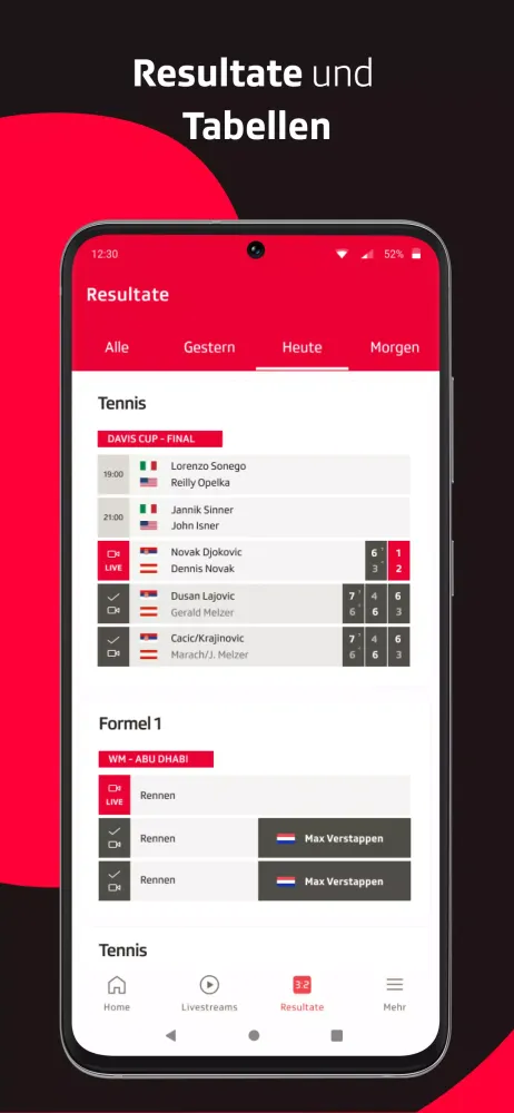Zrzuty ekranu SRF Sport