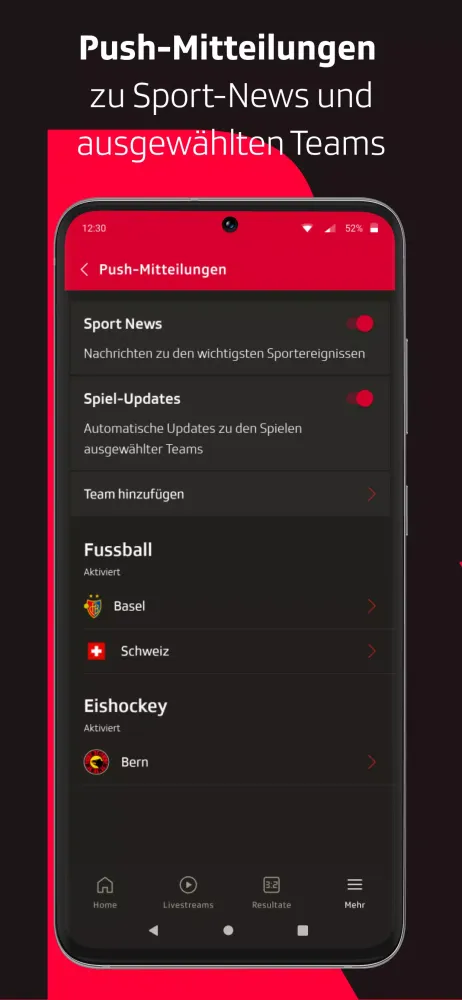 Zrzuty ekranu SRF Sport