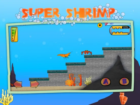 Zrzuty ekranu Super Shrimp: Ocean Platformer iPad 