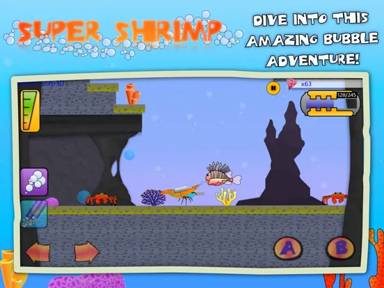 Zrzuty ekranu Super Shrimp: Ocean Platformer iPad 