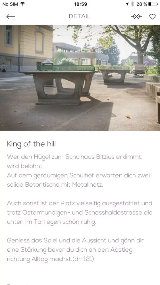 Ping Pong App Bern - Deine Sammlung öffentlicher Tische in der Stadt Screenshots