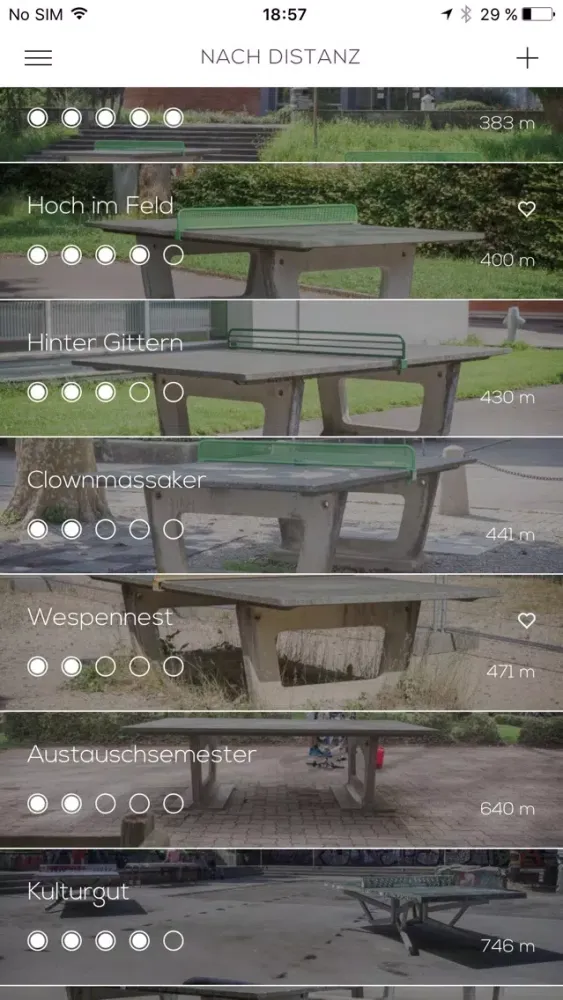 Ping Pong App Bern - Deine Sammlung öffentlicher Tische in der Stadt Screenshots
