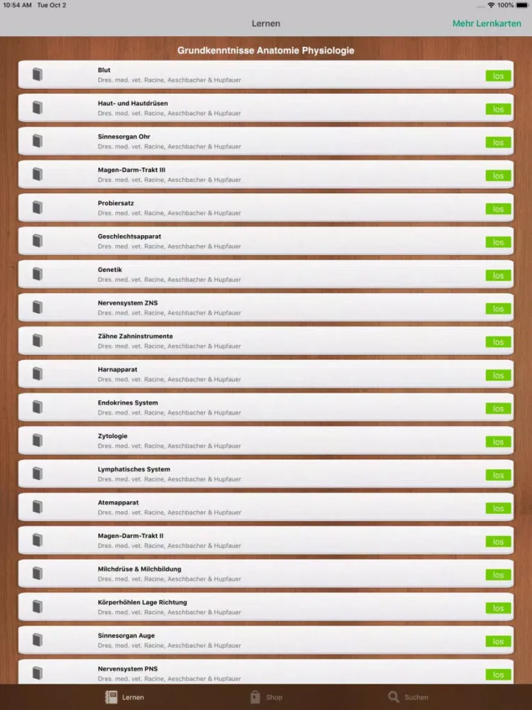 iCard Veterinärwissenschaft iPad 应用截图