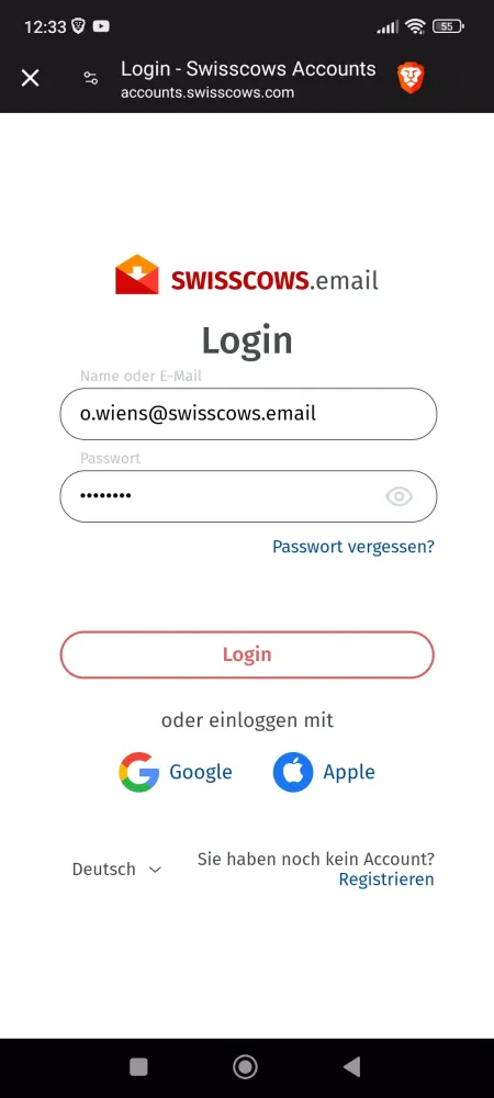 Capturas de tela do Swisscows Email