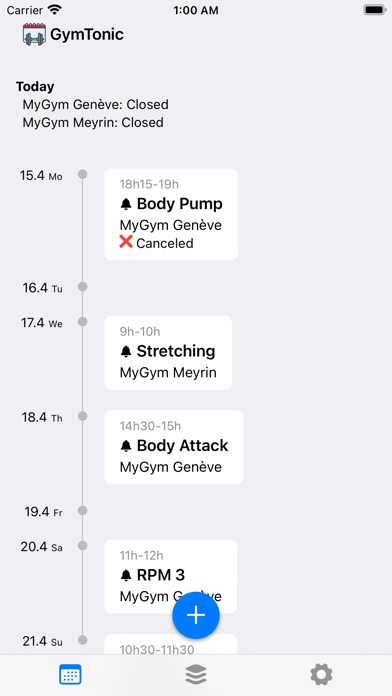 Zrzuty ekranu GymTonic - connected to gyms