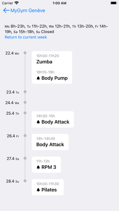 Zrzuty ekranu GymTonic - connected to gyms