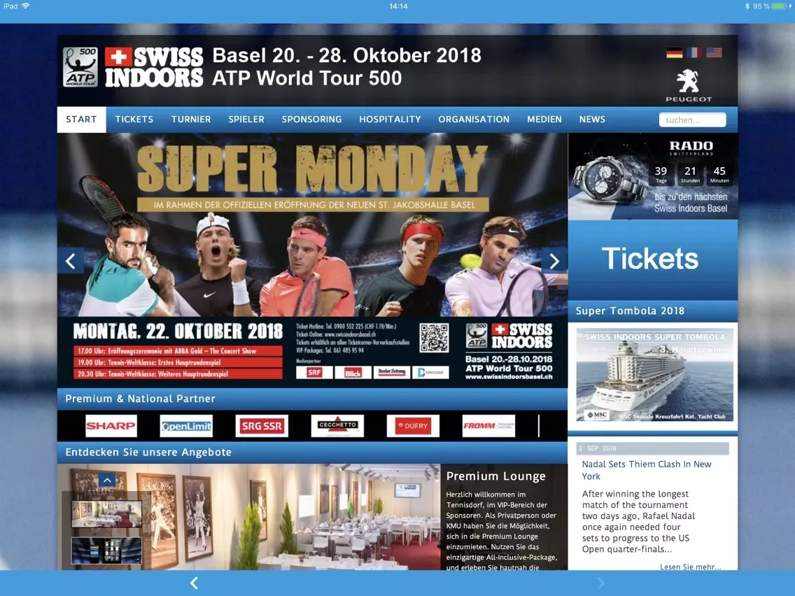 Captures d'écran de Swiss Indoors iPad 