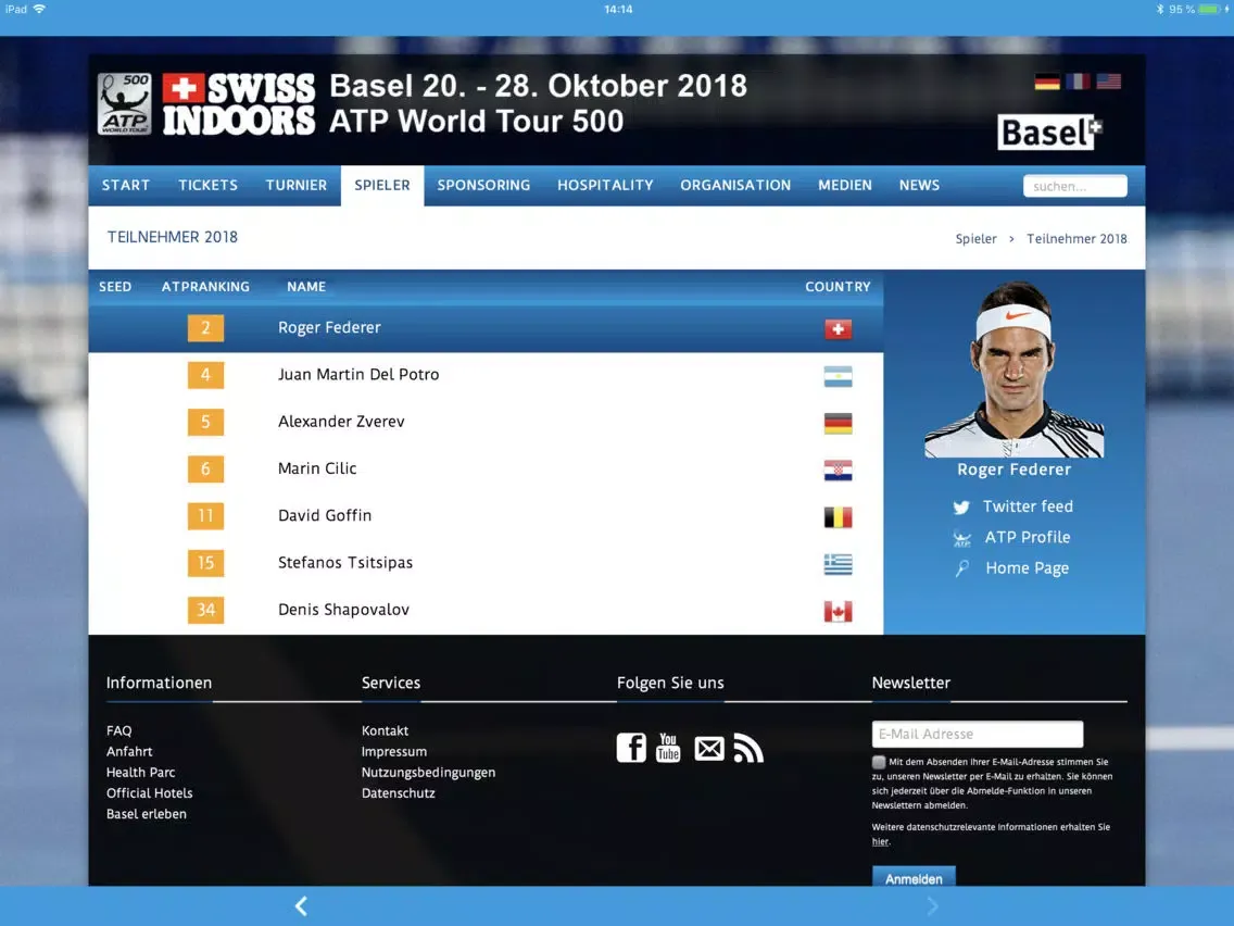 Captures d'écran de Swiss Indoors iPad 