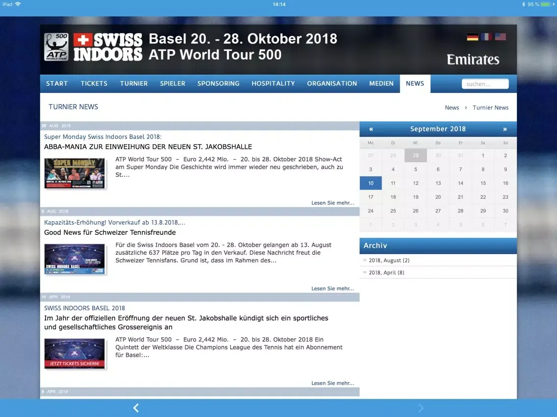 Captures d'écran de Swiss Indoors iPad 