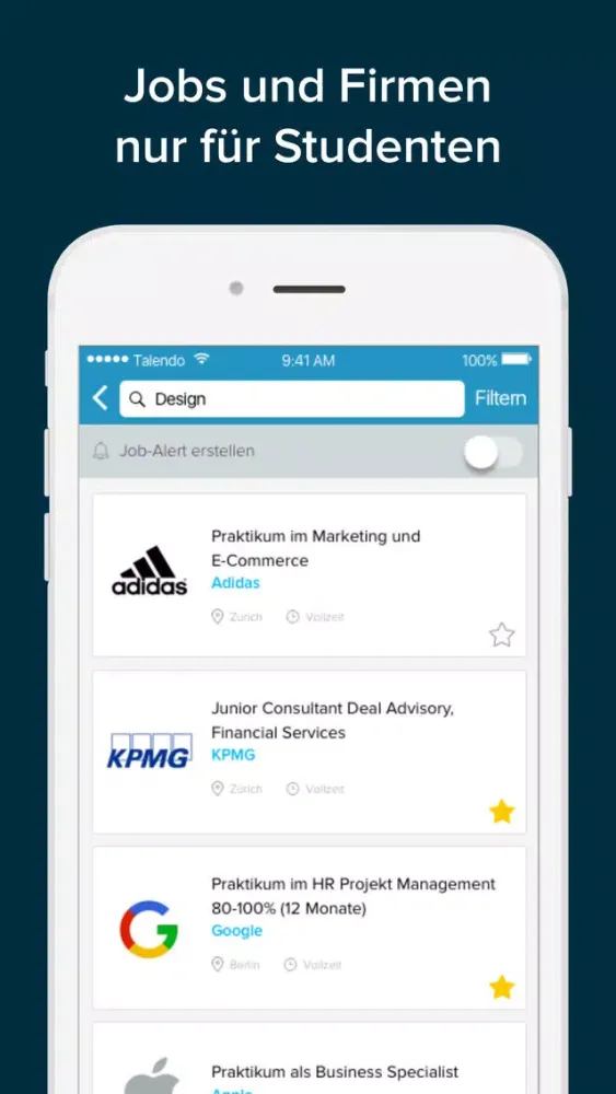 talendo: students job platform Screenshots