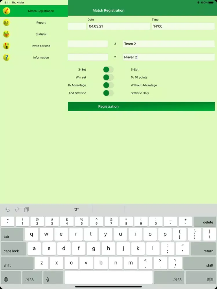 Tennis Live Report iPad  Ekran Görüntüleri