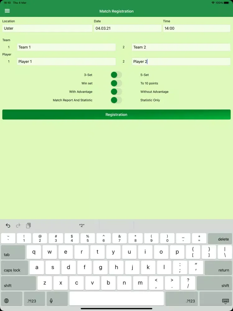 Tennis Live Report iPad  Ekran Görüntüleri