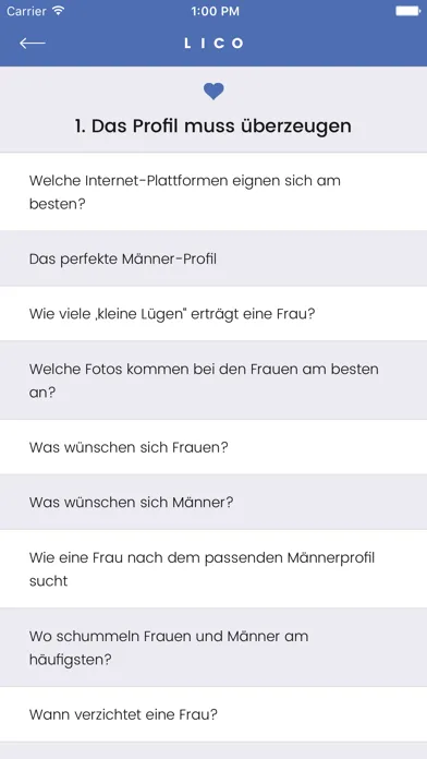 Capturas de pantalla de Lico - Der LiebesCoach fürs Internet Dating