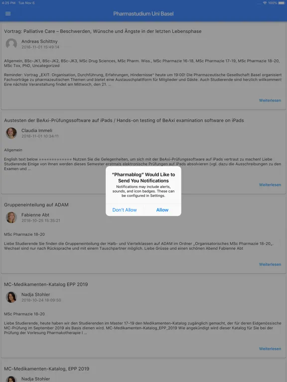 Pharmablog Universität Basel iPad  স্ক্রিনশট