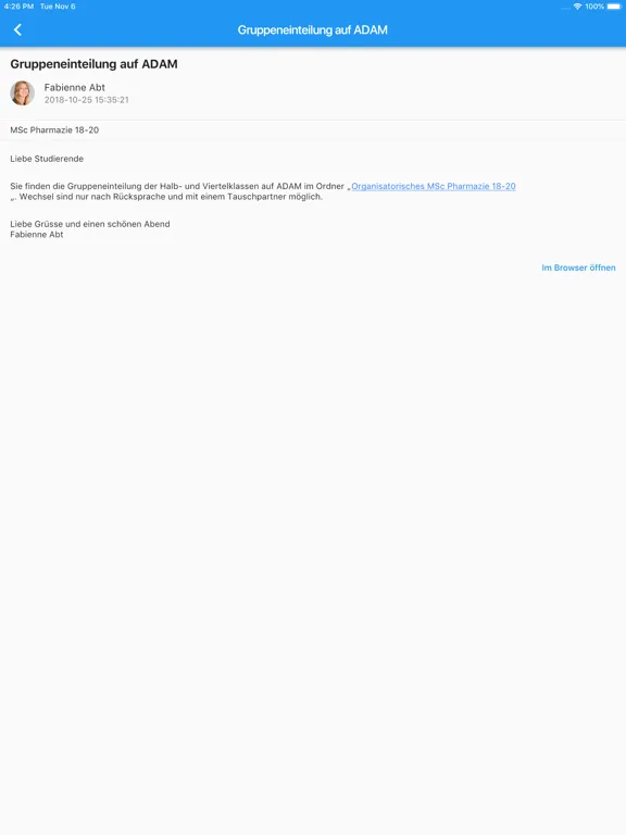 Pharmablog Universität Basel iPad  স্ক্রিনশট