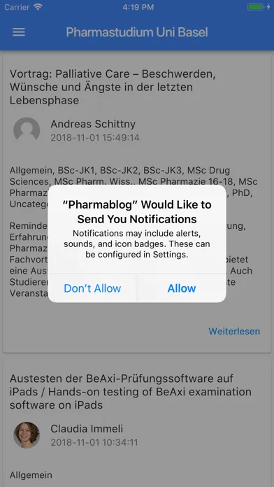 Pharmablog Universität Basel স্ক্রিনশট