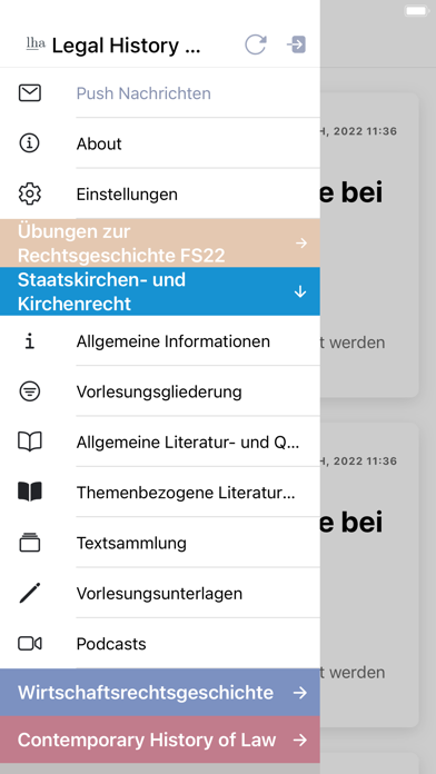 Legal History Screenshots
