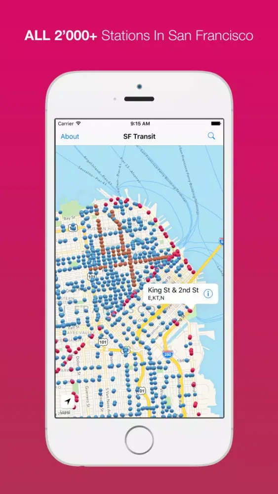 San Francisco Offline Transit Screenshots