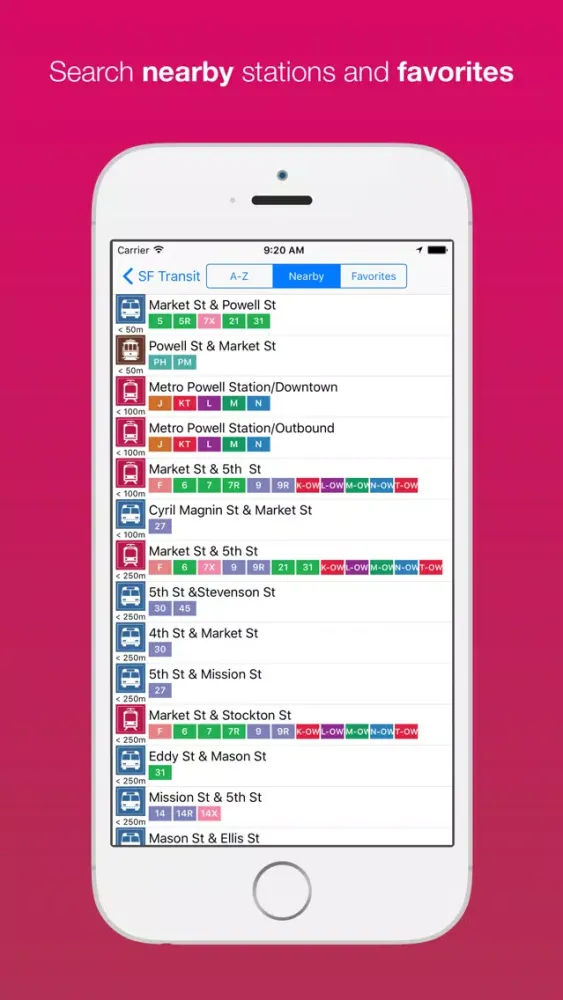 San Francisco Offline Transit Screenshots