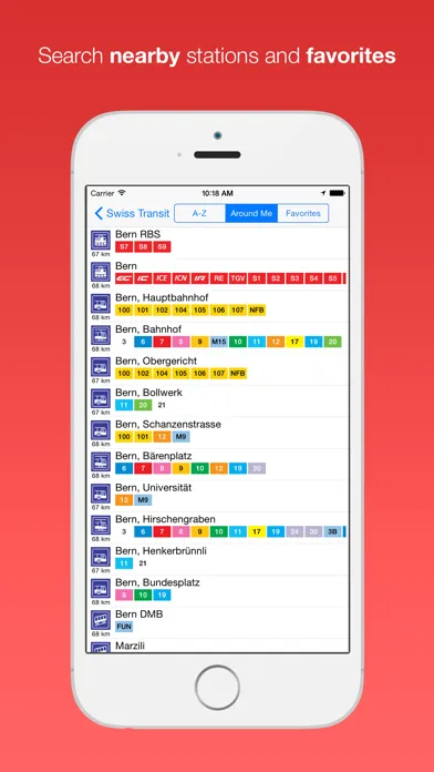 Tangkapan layar Swiss Public Transport App