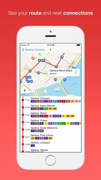 Tangkapan layar Swiss Public Transport App