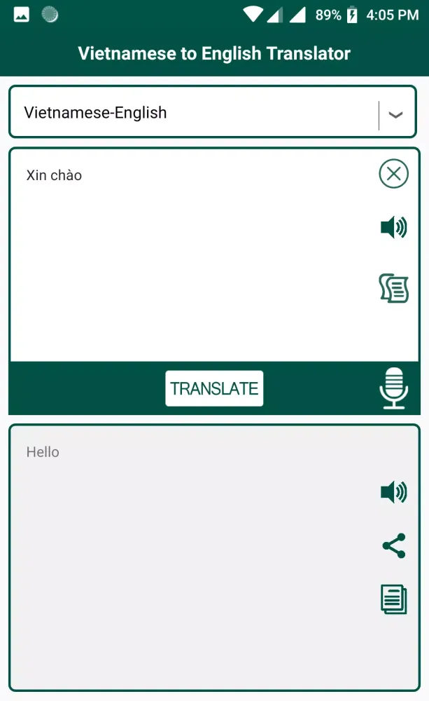 Vietnamese English Translator Screenshots