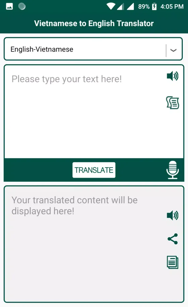 Vietnamese English Translator Screenshots