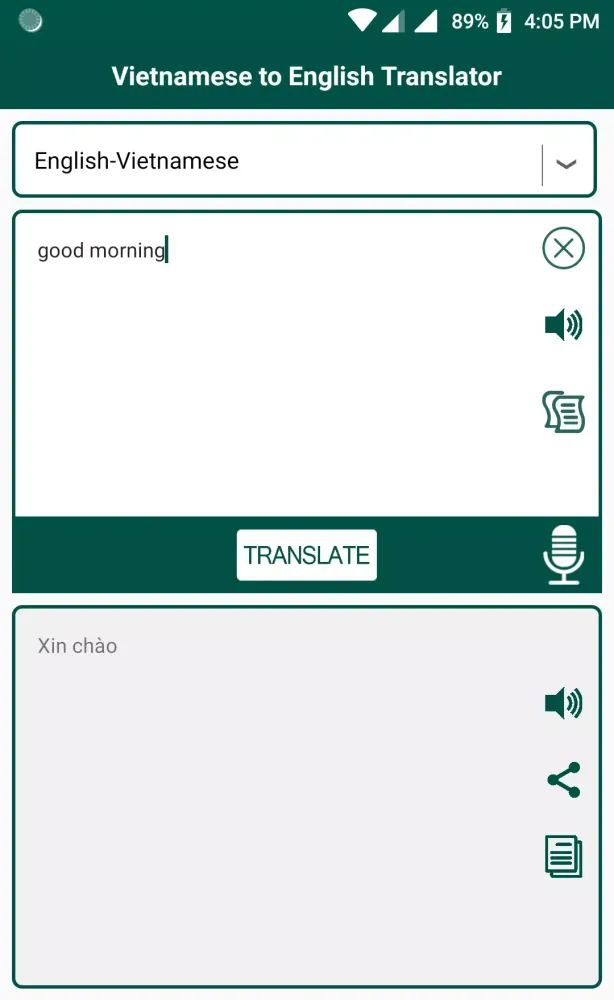 Vietnamese English Translator Screenshots