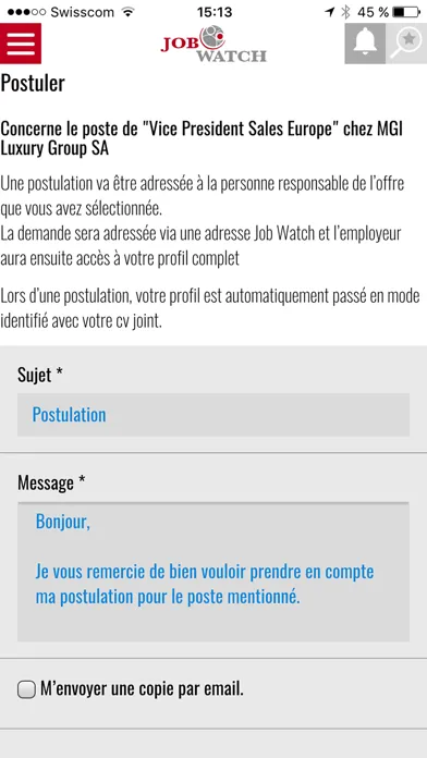 Job Watch - Emplois horlogers Screenshots