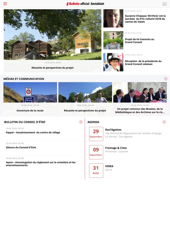 Capturas de pantalla de Bulletin officiel Valais iPad 