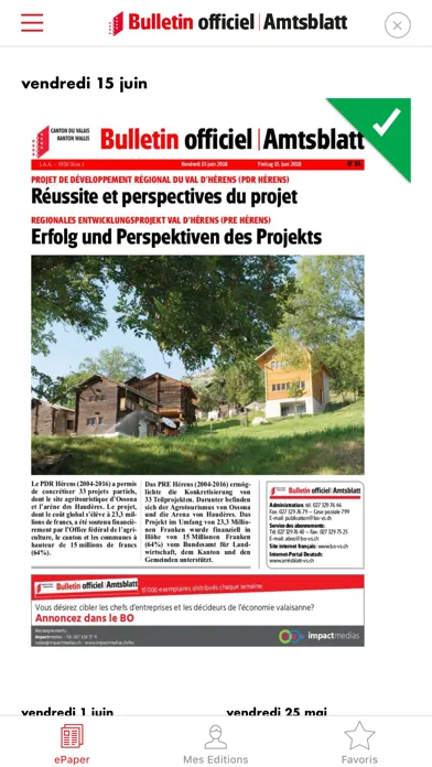 Capturas de pantalla de Bulletin officiel Valais