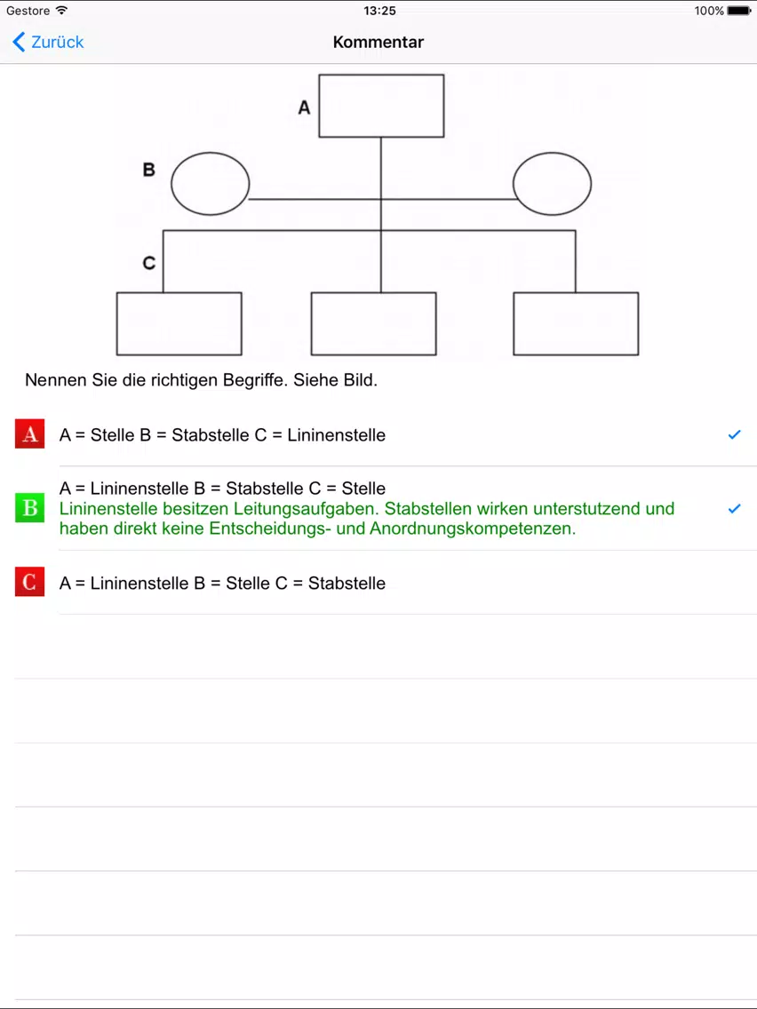 Tangkapan layar MarKom Zulassungsprüfung Student Edition iPad 