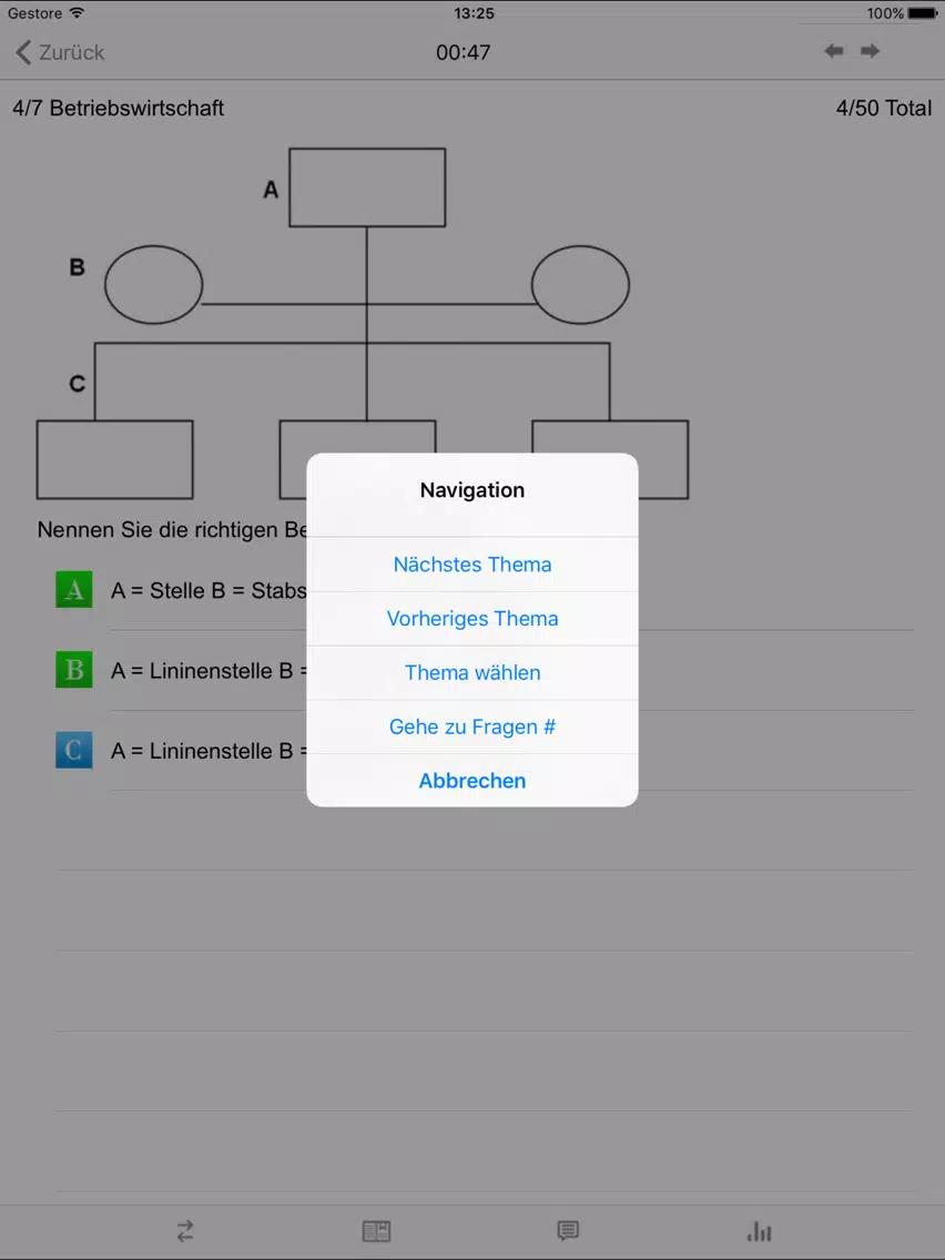 Tangkapan layar MarKom Zulassungsprüfung Student Edition iPad 