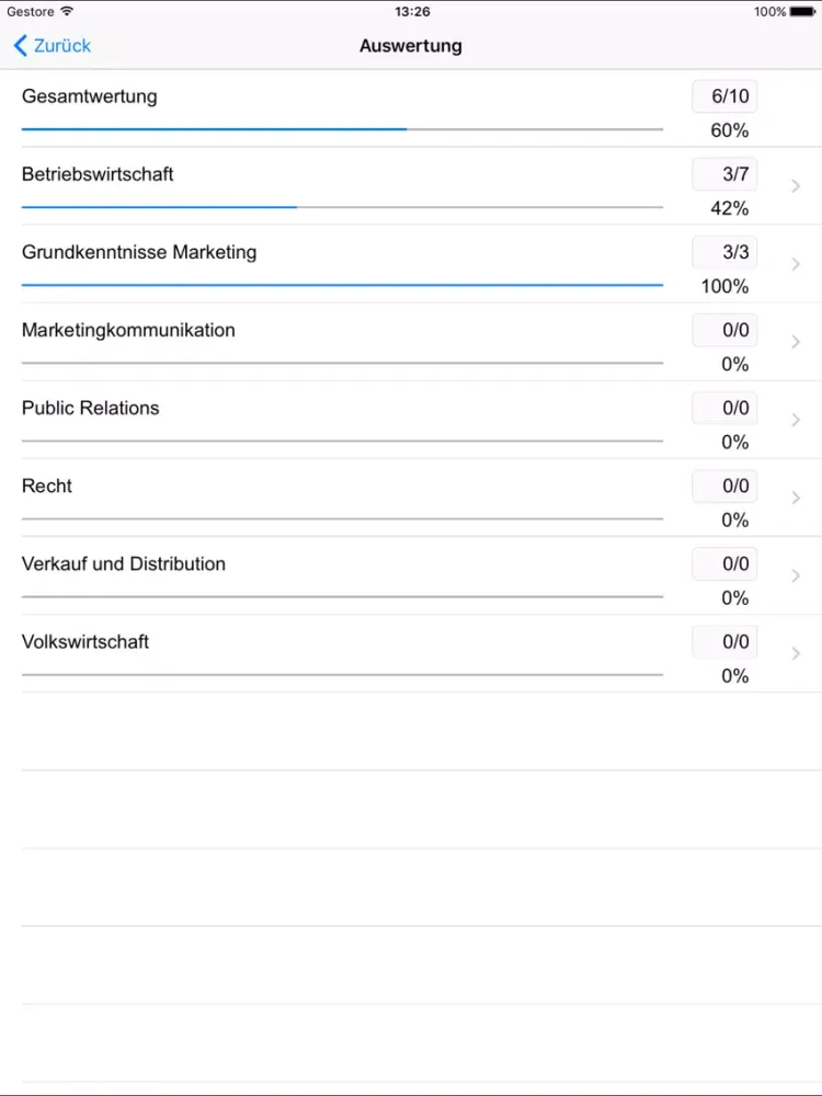 MarKom Zulassungsprüfung Student Edition iPad 应用截图