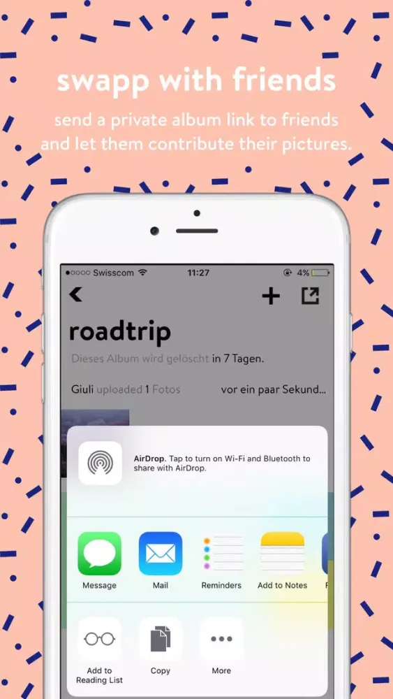 Скриншоты swapp - sharing memories simplified