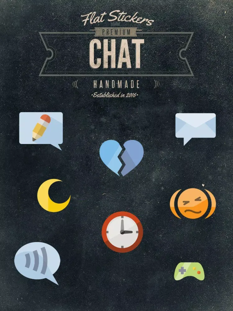 Capturas de tela do Chat Flatstickers iPad 
