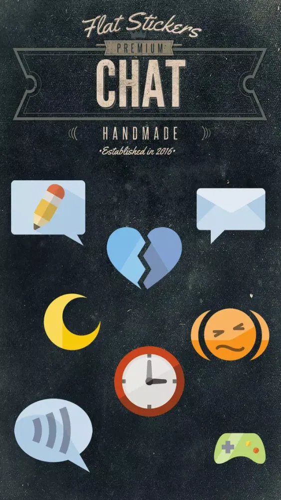 Capturas de tela do Chat Flatstickers