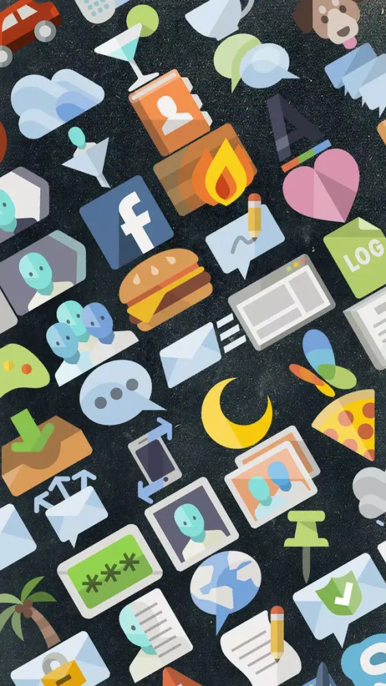 Capturas de tela do Chat Flatstickers
