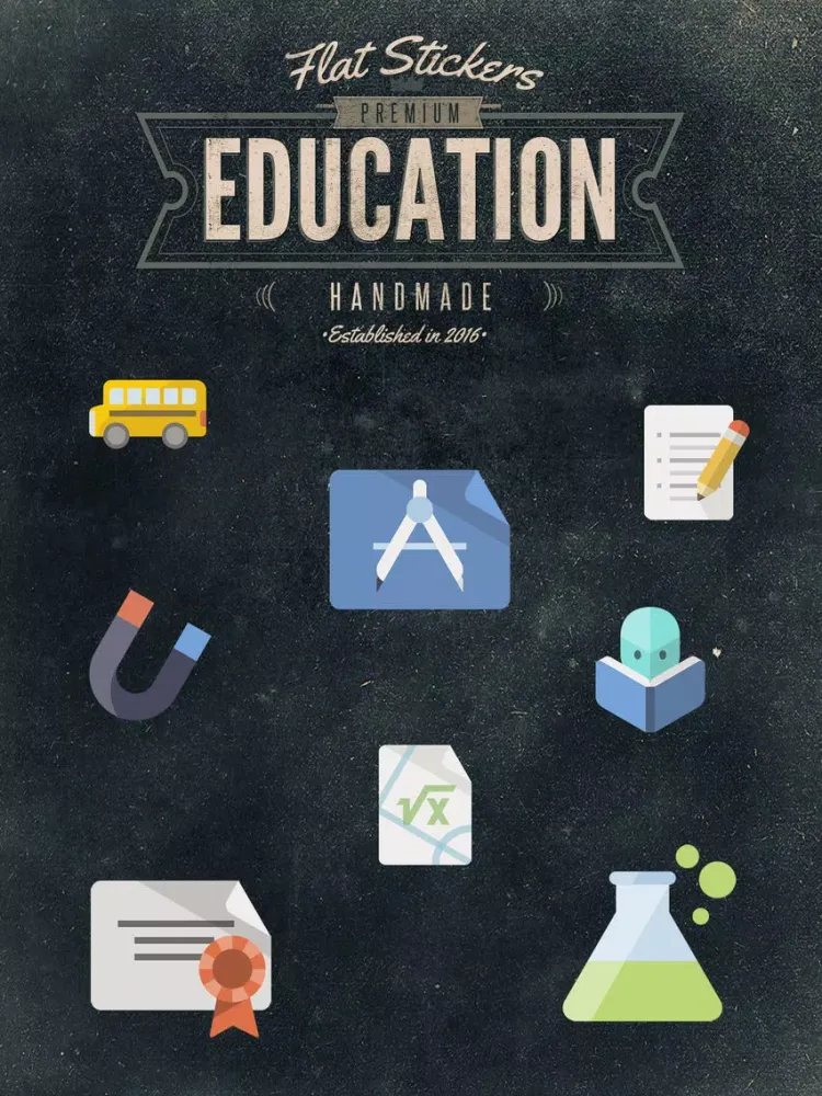 Ảnh chụp màn hình của Education Flatstickers iPad 