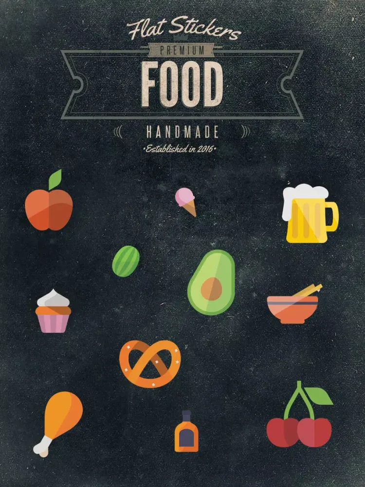 تصاویر Food Flatstickers iPad 
