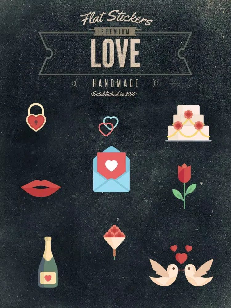 Love Flatstickers iPad  سکرین شاٹس
