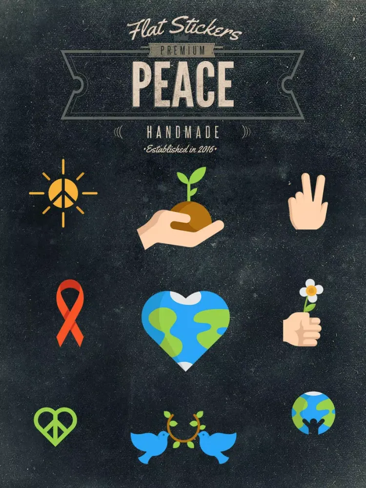 Peace Flatstickers iPad  Screenshots