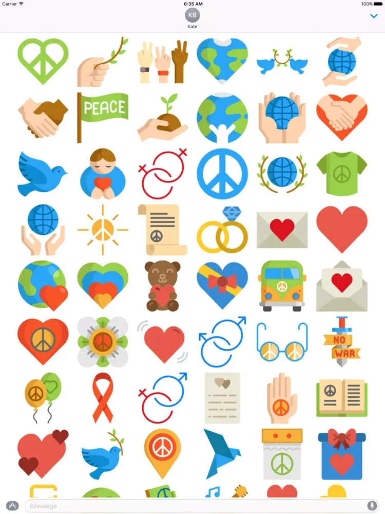 Peace Flatstickers iPad  Screenshots
