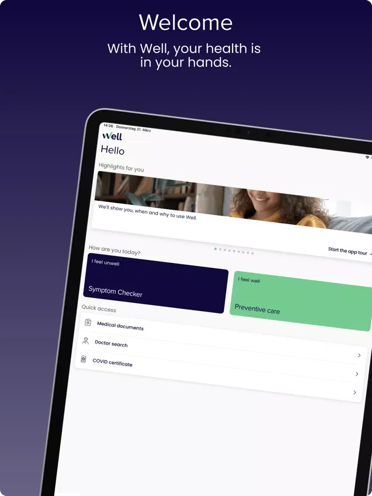 Well. Your health – digitally iPad  Ekran Görüntüleri
