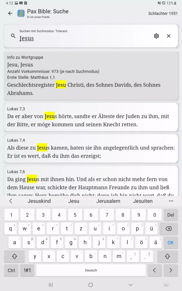 Zrzuty ekranu Pax Bible