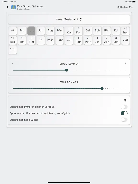 Pax Bible iPad  Screenshots