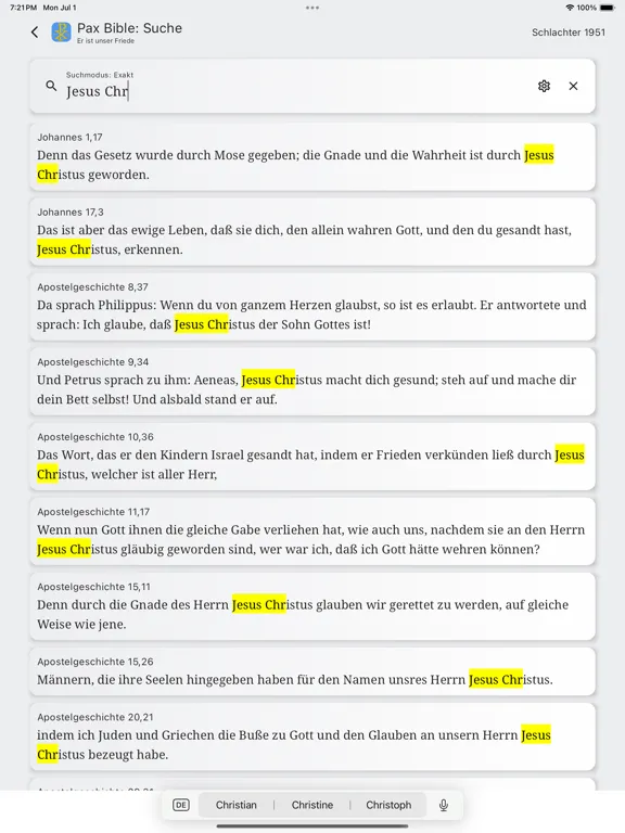 Pax Bible iPad  Screenshots