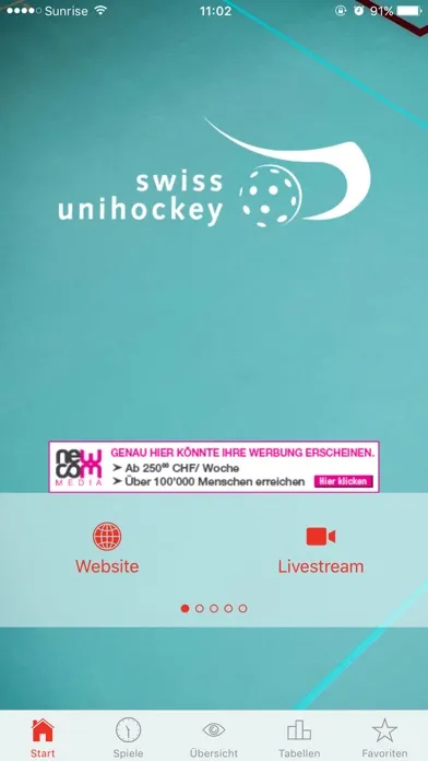 Ảnh chụp màn hình của Swiss Unihockey