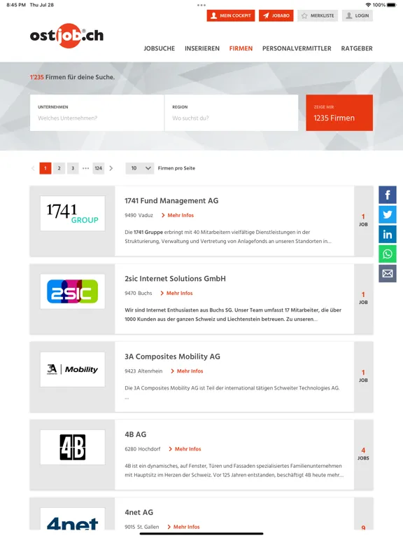 Capturas de pantalla de ostjob.ch iPad 